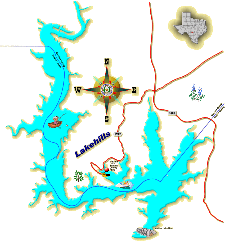Medina Lake Park Map