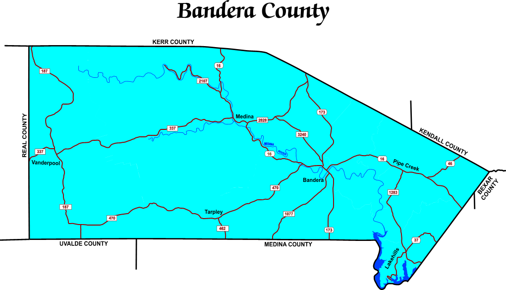 Bandera County Map